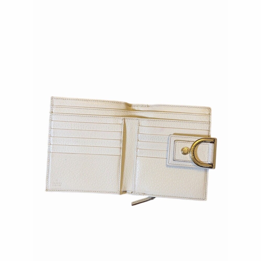 Gucci Pink Canvas Abbey GG Monogram D-Ring Wallet Bifold Zip Coin Pocket - Picture 3 of 9